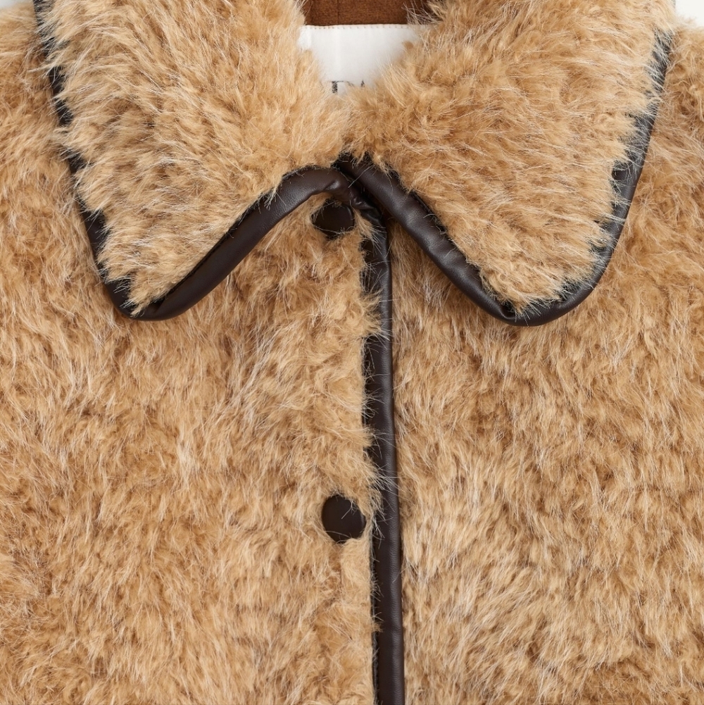 ZARA LIMITED EDITION LIGHT BROWN FLEECE LONG COAT ❤️❤️❤️ - Picture 8 of 8